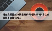 抖音点赞量能挣钱是真的吗吗视频（抖音上点赞量多能挣钱吗?）