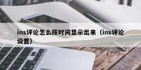 ins评论怎么按时间显示出来（ins评论设置）