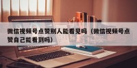 微信视频号点赞别人能看见吗（微信视频号点赞自己能看到吗）