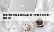 微信视频号看不到别人粉丝（视频号怎么看不到粉丝）