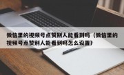 微信里的视频号点赞别人能看到吗（微信里的视频号点赞别人能看到吗怎么设置）