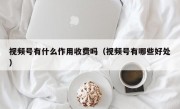 视频号有什么作用收费吗（视频号有哪些好处）