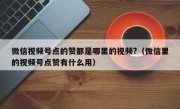 微信视频号点的赞都是哪里的视频?（微信里的视频号点赞有什么用）