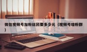 微信视频号加粉丝团要多少元（视频号增粉群）