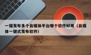 一键发布多个自媒体平台哪个软件好用（自媒体一键式发布软件）