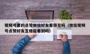 视频号里的点赞微信好友看得见吗（微信视频号点赞好友互相能看到吗）