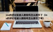 ins的评论能被人删除吗怎么删不了（ins的评论能被人删除吗怎么删不了呢）