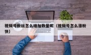 视频号粉丝怎么增加数量呢（视频号怎么涨粉快）