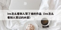 ins怎么看别人赞了谁的作品（ins怎么看别人赞过的内容）