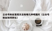 公众号粉丝变现方法有哪几种呢图片（公众号粉丝如何转化）