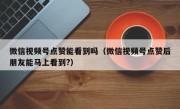 微信视频号点赞能看到吗（微信视频号点赞后朋友能马上看到?）