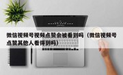 微信视频号视频点赞会被看到吗（微信视频号点赞其他人看得到吗）