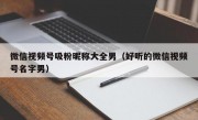 微信视频号吸粉昵称大全男（好听的微信视频号名字男）