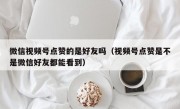 微信视频号点赞的是好友吗（视频号点赞是不是微信好友都能看到）