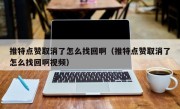 推特点赞取消了怎么找回啊（推特点赞取消了怎么找回啊视频）