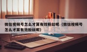 微信视频号怎么才算有效粉丝呢（微信视频号怎么才算有效粉丝呢）