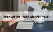 微博关注视频号（微博关注视频号有什么用）
