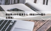 粉丝数100千是多少人（粉丝100w是什么意思）