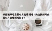 微信视频号点赞对方能看到吗（微信视频号点赞对方能看到吗知乎）