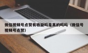 微信视频号点赞有收益吗是真的吗吗（微信号视频号点赞）