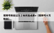 视频号粉丝过万了如何变成黄v（视频号十万粉丝）