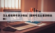 怎么看视频号多少粉丝（视频号怎么看到粉丝数）