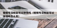视频号没粉丝可以挣钱吗（视频号没粉丝可以挣钱吗怎么弄）