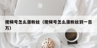 视频号怎么涨粉丝（视频号怎么涨粉丝到一百万）