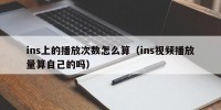ins上的播放次数怎么算（ins视频播放量算自己的吗）