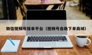微信视频号接单平台（视频号自助下单商城）