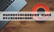 微信的视频号点赞的是哪里的视频（微信的视频号点赞的是哪里的视频啊）