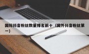 国际抖音粉丝数量排名前十（国外抖音粉丝第一）