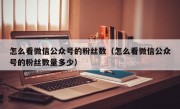 怎么看微信公众号的粉丝数（怎么看微信公众号的粉丝数量多少）