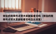 微信的视频号点赞大家都能看见吗（微信的视频号点赞大家都能看见吗怎么设置）