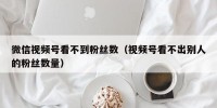 微信视频号看不到粉丝数（视频号看不出别人的粉丝数量）
