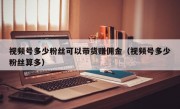 视频号多少粉丝可以带货赚佣金（视频号多少粉丝算多）