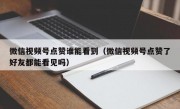 微信视频号点赞谁能看到（微信视频号点赞了好友都能看见吗）
