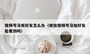 视频号没有好友怎么办（微信视频号没加好友能看到吗）